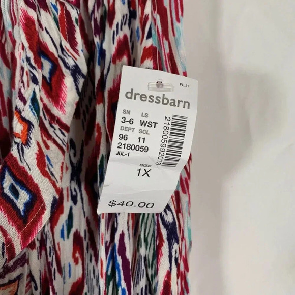 Dressbarn Westport Skirt Women’s 1X Ruffle Smoked Waist Pull On MIDI NWT - Picture 2 of 11